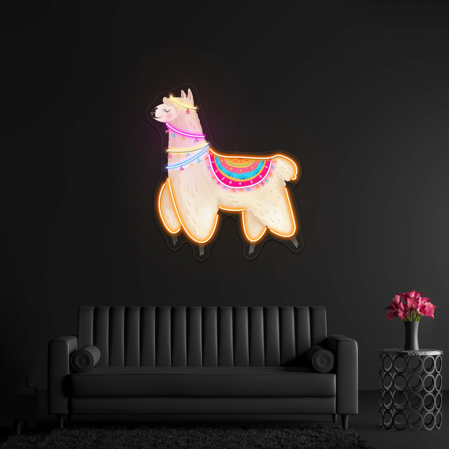 Cute Llama Neon Signs For Kids Room