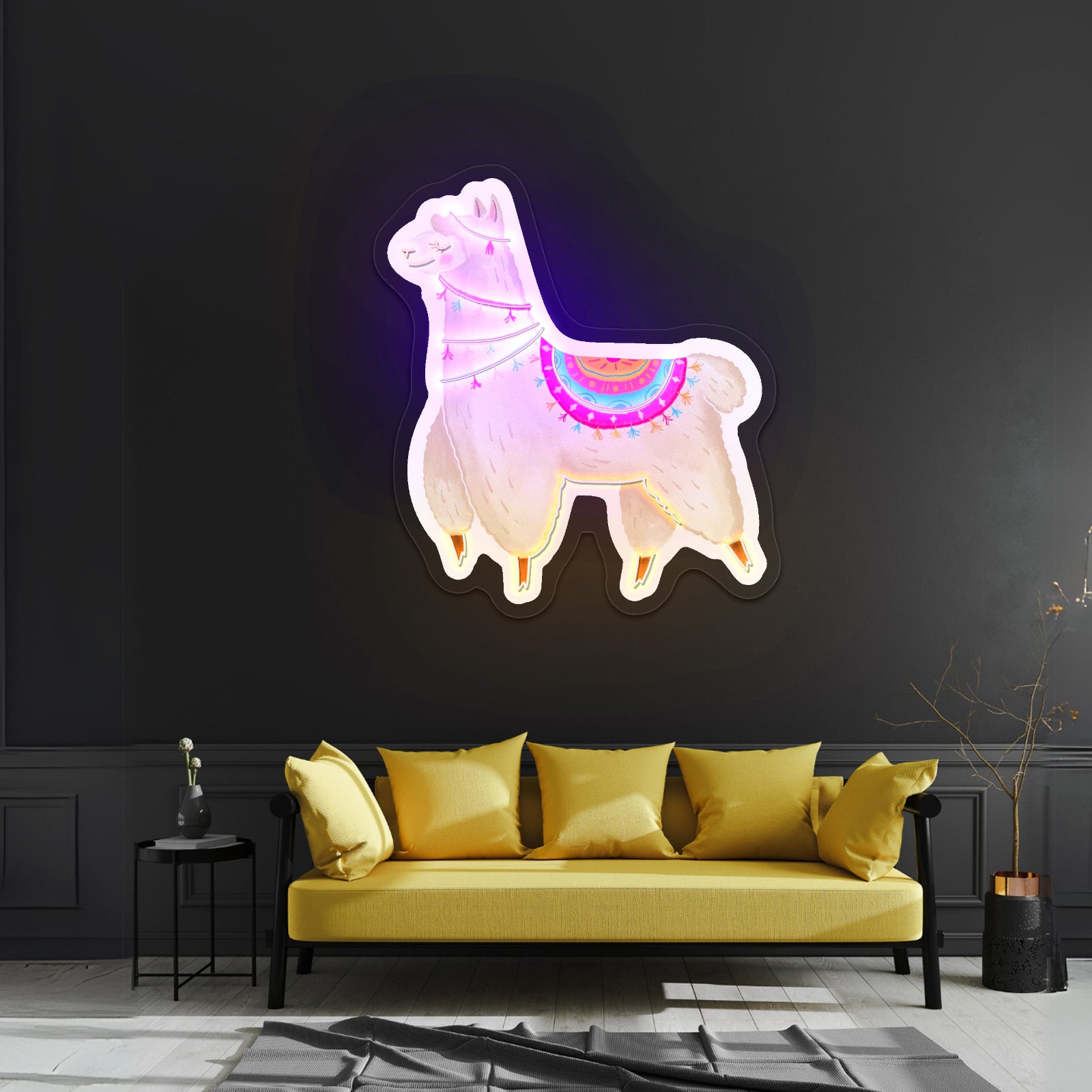 Cute Llama Neon Signs For Kids Room