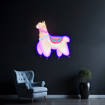 Cute Llama Neon Signs For Kids Room