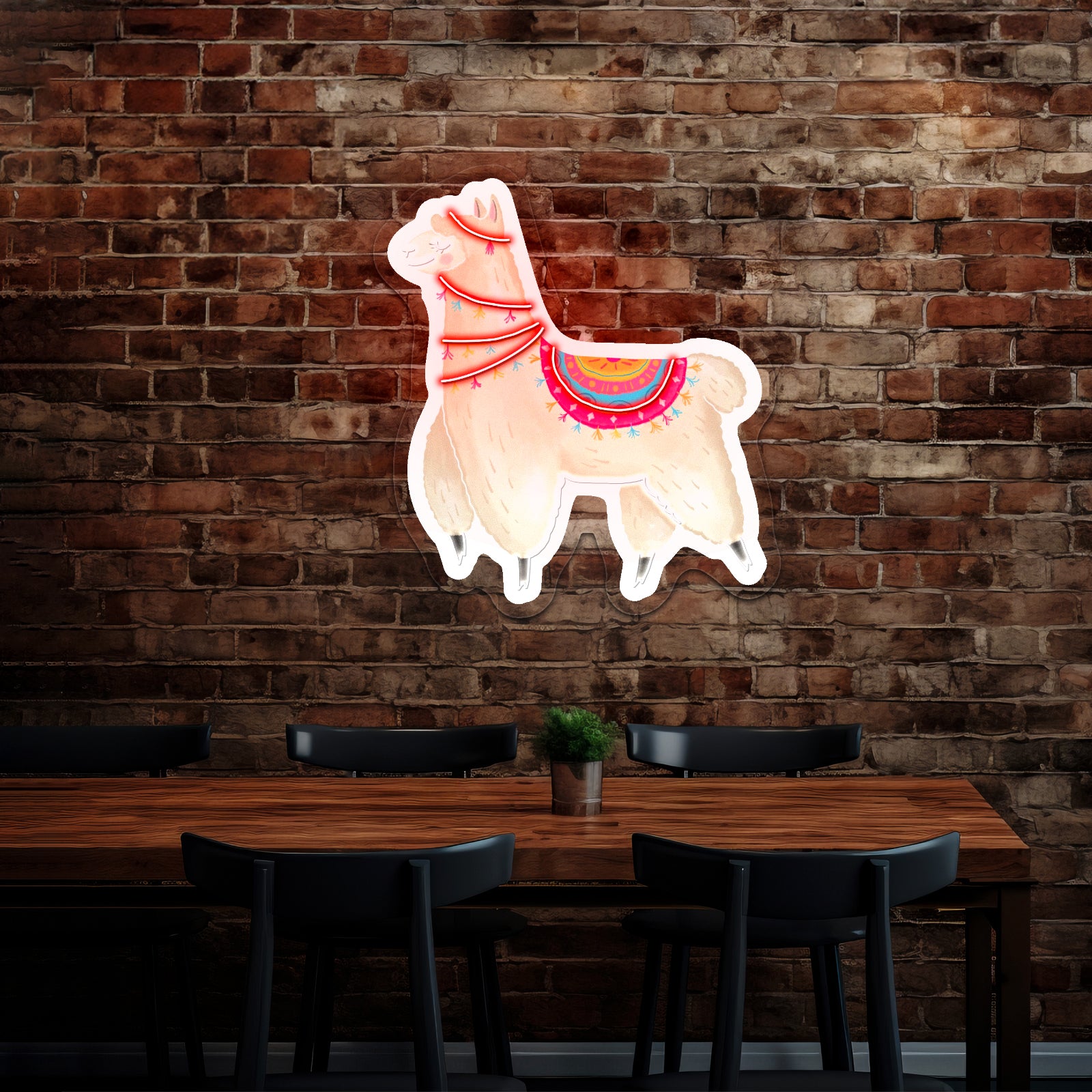 Cute Llama Neon Signs For Kids Room