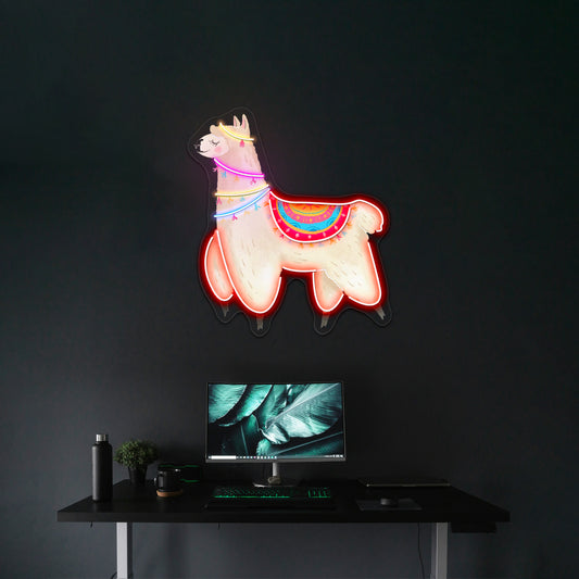 Cute Llama Neon Signs For Kids Room