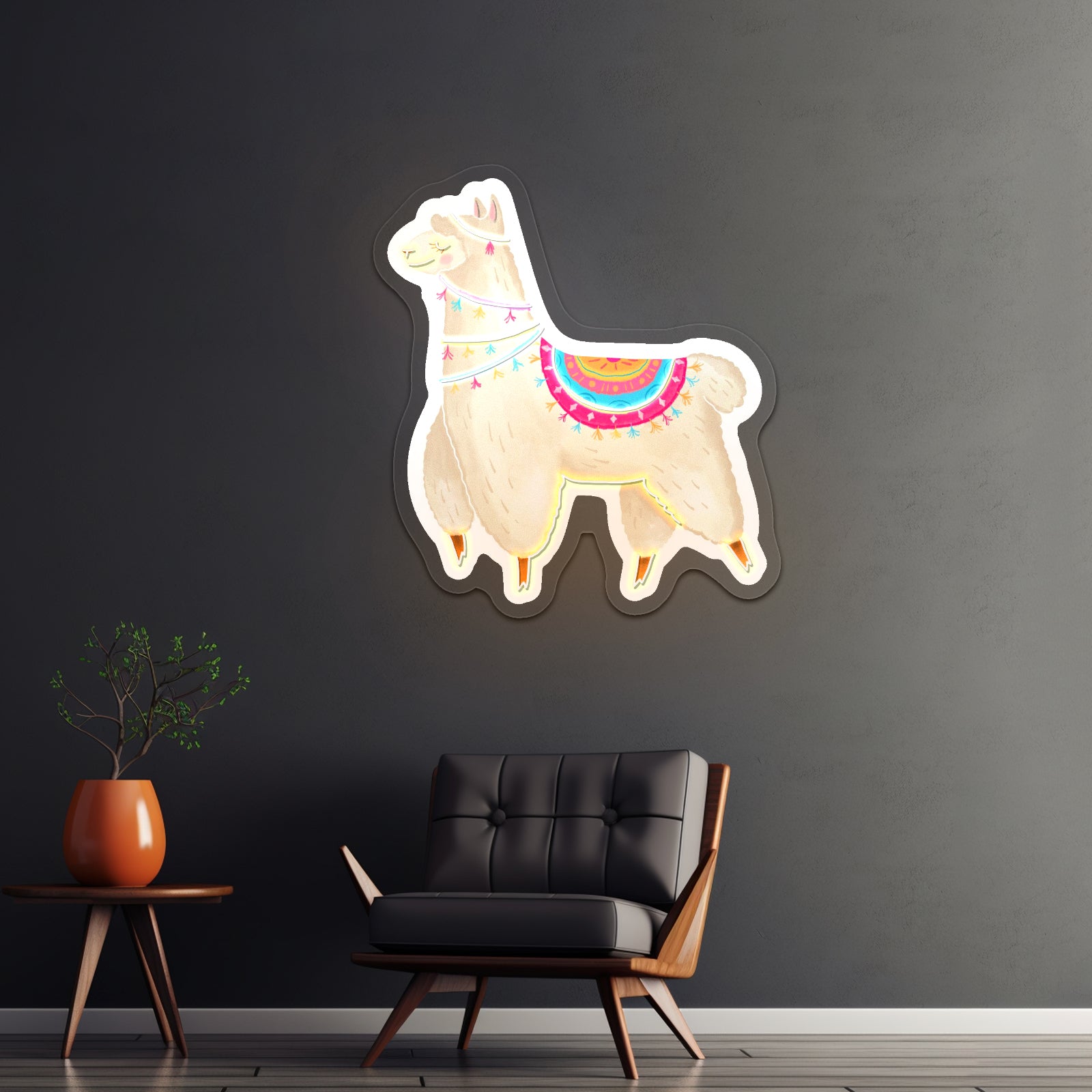 Cute Llama Neon Signs For Kids Room