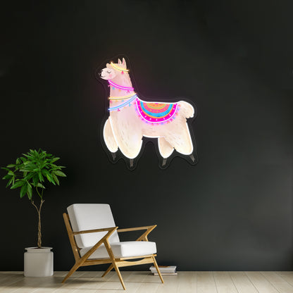 Cute Llama Neon Signs For Kids Room