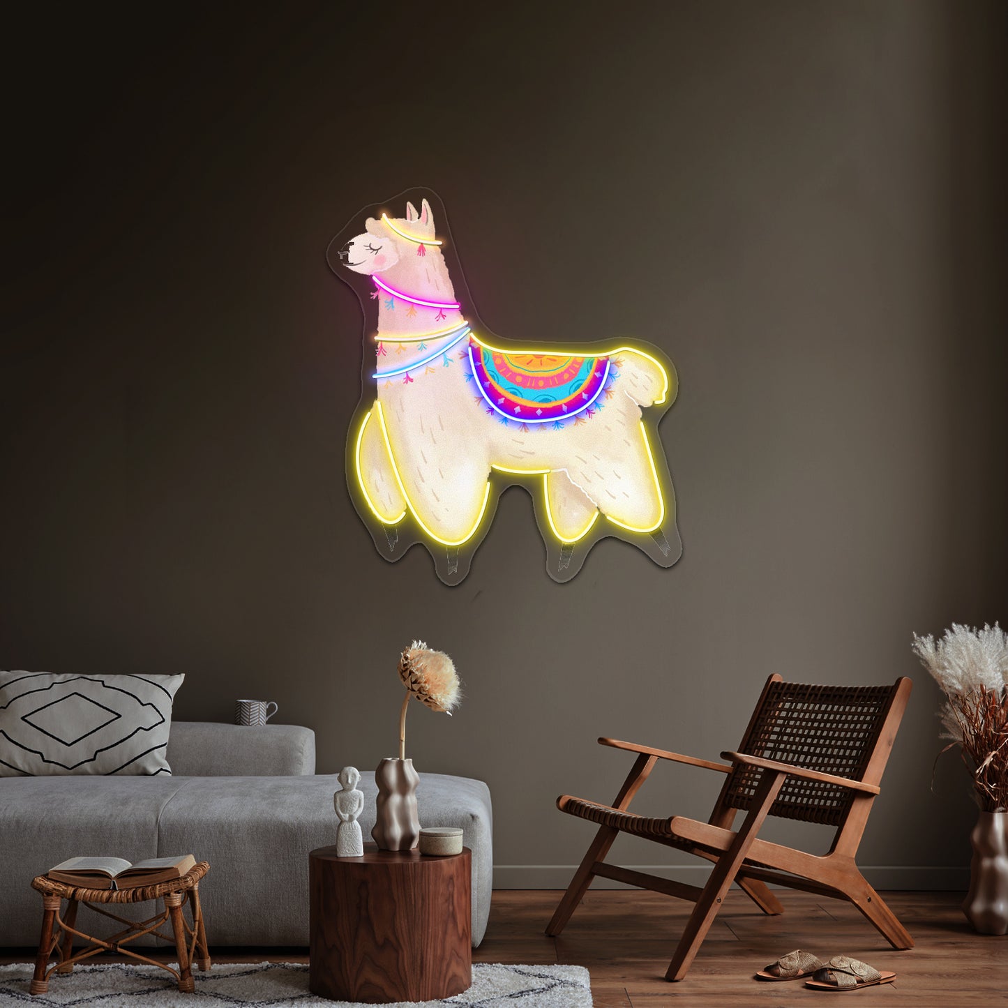 Cute Llama Neon Signs For Kids Room