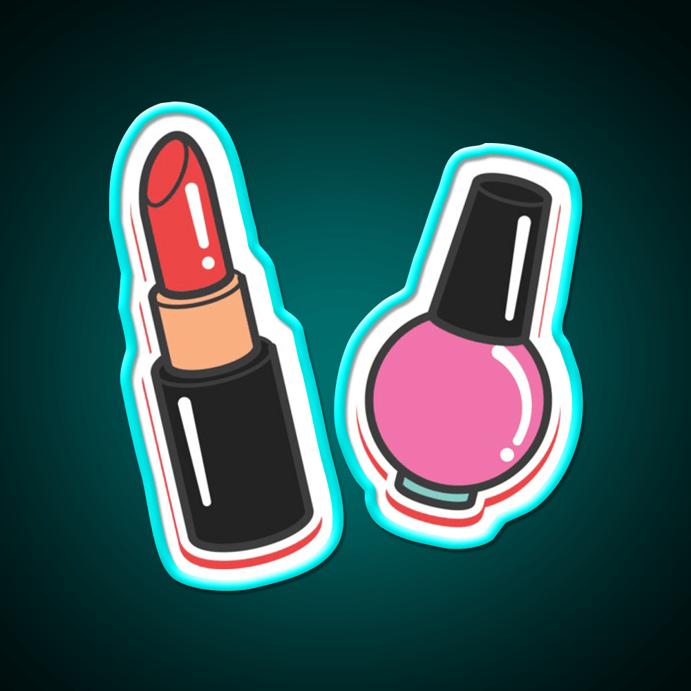 Cute Makeup Illustration Nail Salon Led Neon Sign Rgb Color - Shineneon