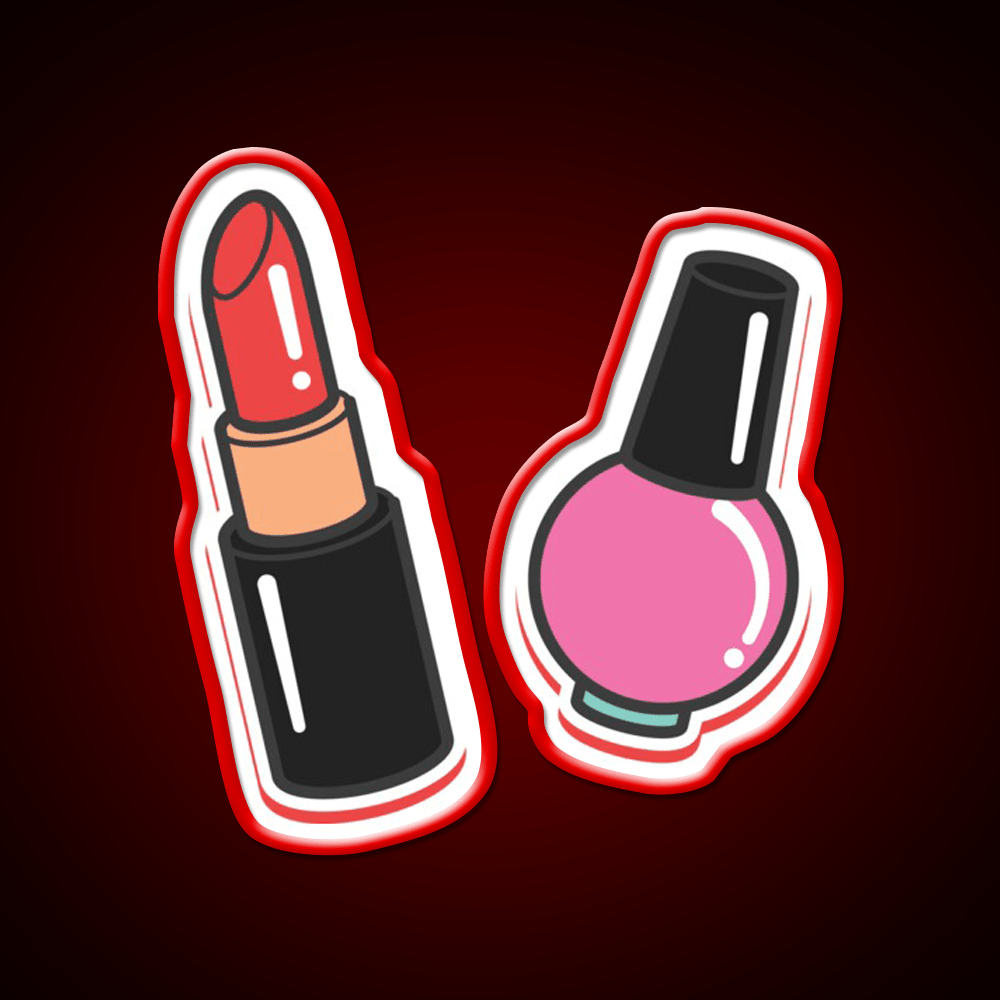 Cute Makeup Illustration Nail Salon Led Neon Sign Rgb Color - Shineneon