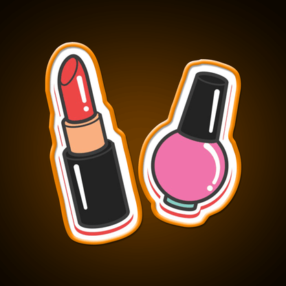 Cute Makeup Illustration Nail Salon Led Neon Sign Rgb Color - Shineneon