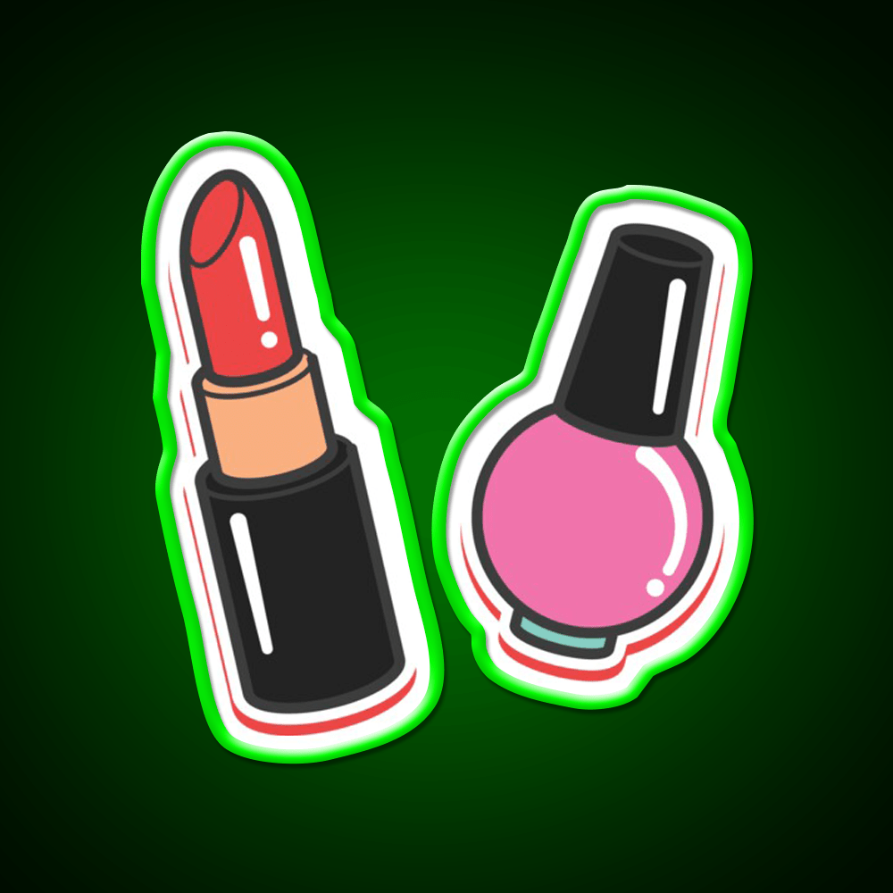 Cute Makeup Illustration Nail Salon Led Neon Sign Rgb Color - Shineneon