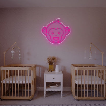 Cute Monkey Head Led Neon Sign For Bars Bedrooms | Shineneon