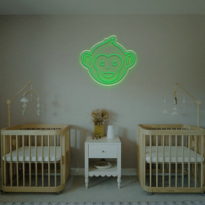 Cute Monkey Head Led Neon Sign For Bars Bedrooms | Shineneon
