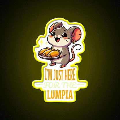 Cute Mouse Snack Lover Snack Food Led Neon Sign Rgb Color - Custom LED neon sign front view