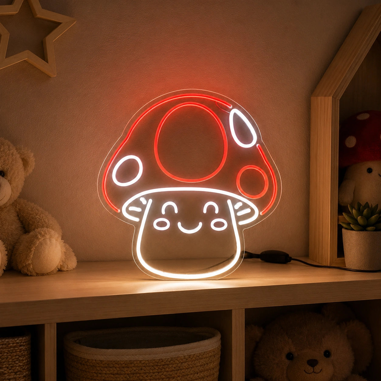 Cute Mushroom LED Neon Sign size image