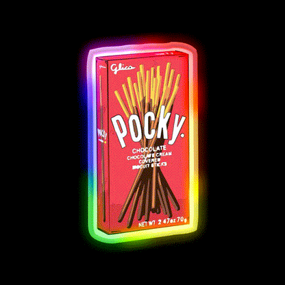 Cute Original Pocky Glico Snack Food Led Neon Sign Rgb Color - LED neon sign close-up detail