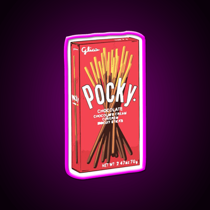 Cute Original Pocky Glico Snack Food Led Neon Sign Rgb Color - Shineneon