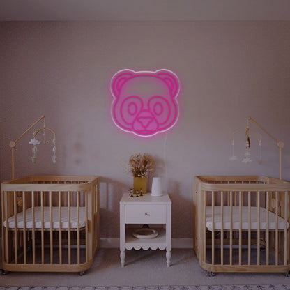 Cute Panda Head Led Neon Sign Kids Rooms - Shineneon