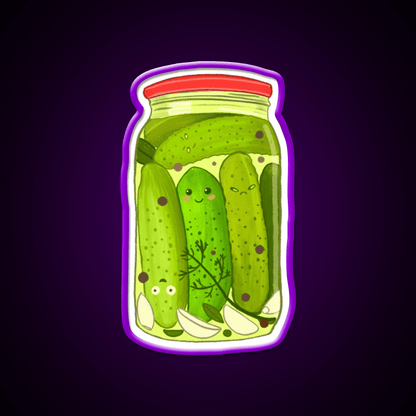Cute Pickle Jar Snack Food Led Neon Sign Rgb Color - Shineneon