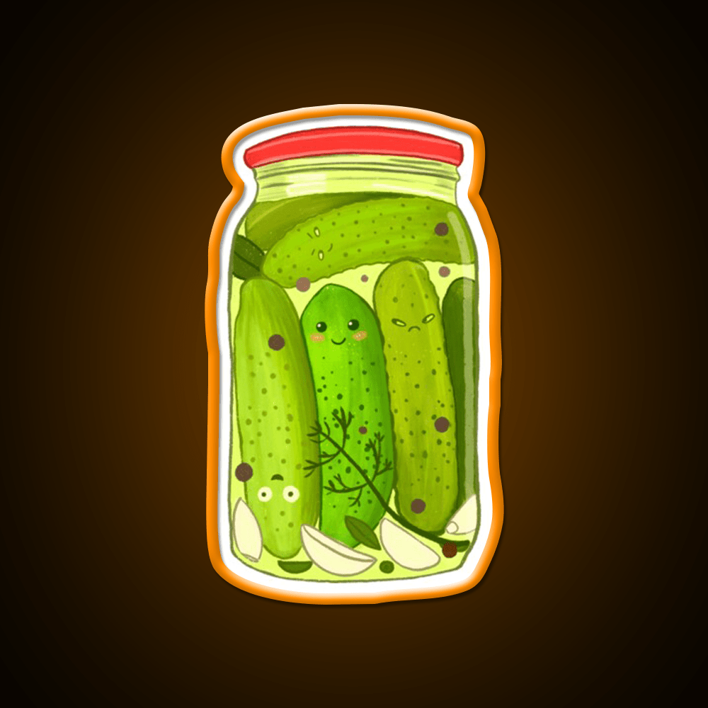 Cute Pickle Jar Snack Food Led Neon Sign Rgb Color - Shineneon