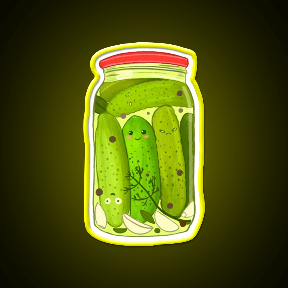 Cute Pickle Jar Snack Food Led Neon Sign Rgb Color - Shineneon
