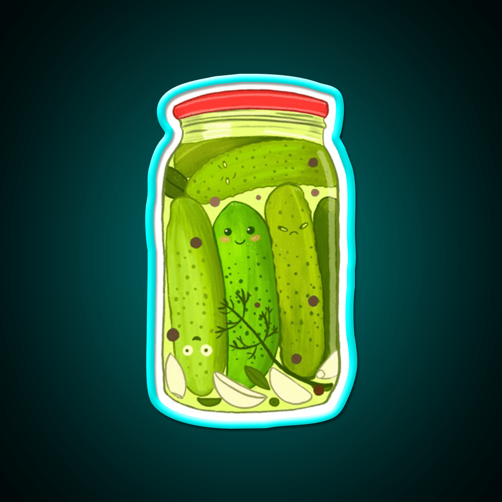 Cute Pickle Jar Snack Food Led Neon Sign Rgb Color - Shineneon