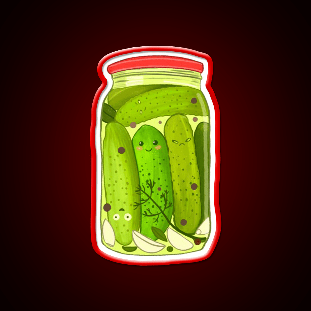 Cute Pickle Jar Snack Food Led Neon Sign Rgb Color - Shineneon
