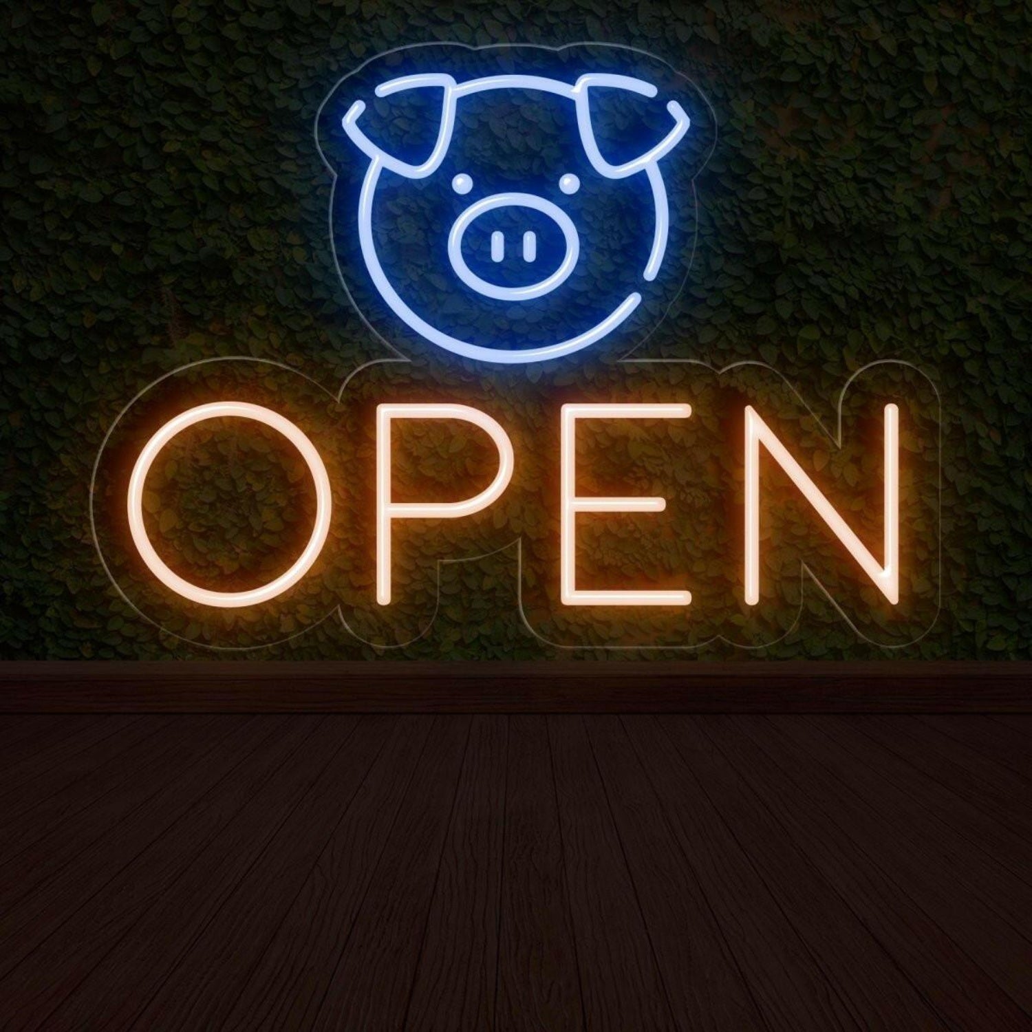 Cute Pig Face Open Sign Led Neon Light For Shop Store Decor | Shineneon
