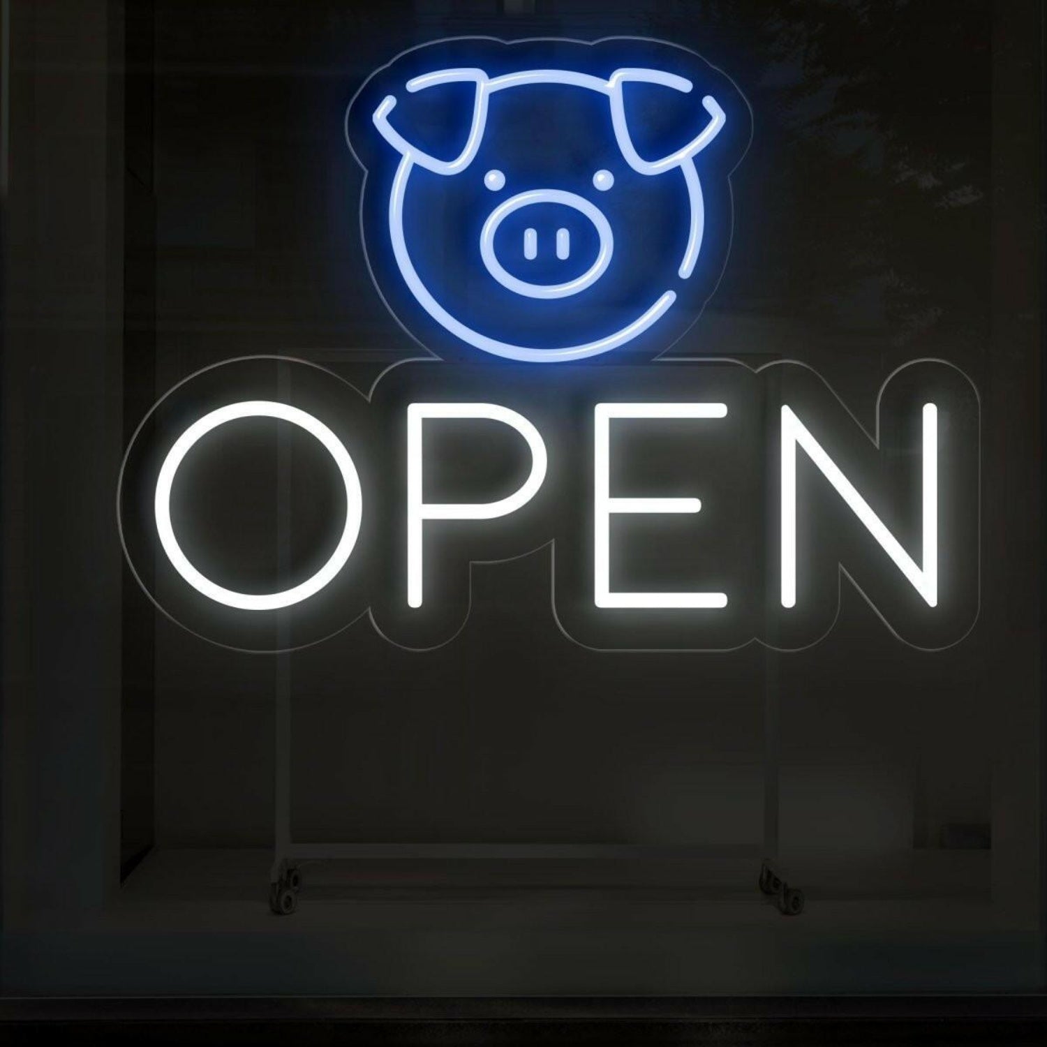 Cute Pig Face Open Sign Led Neon Light For Shop Store Decor | Shineneon