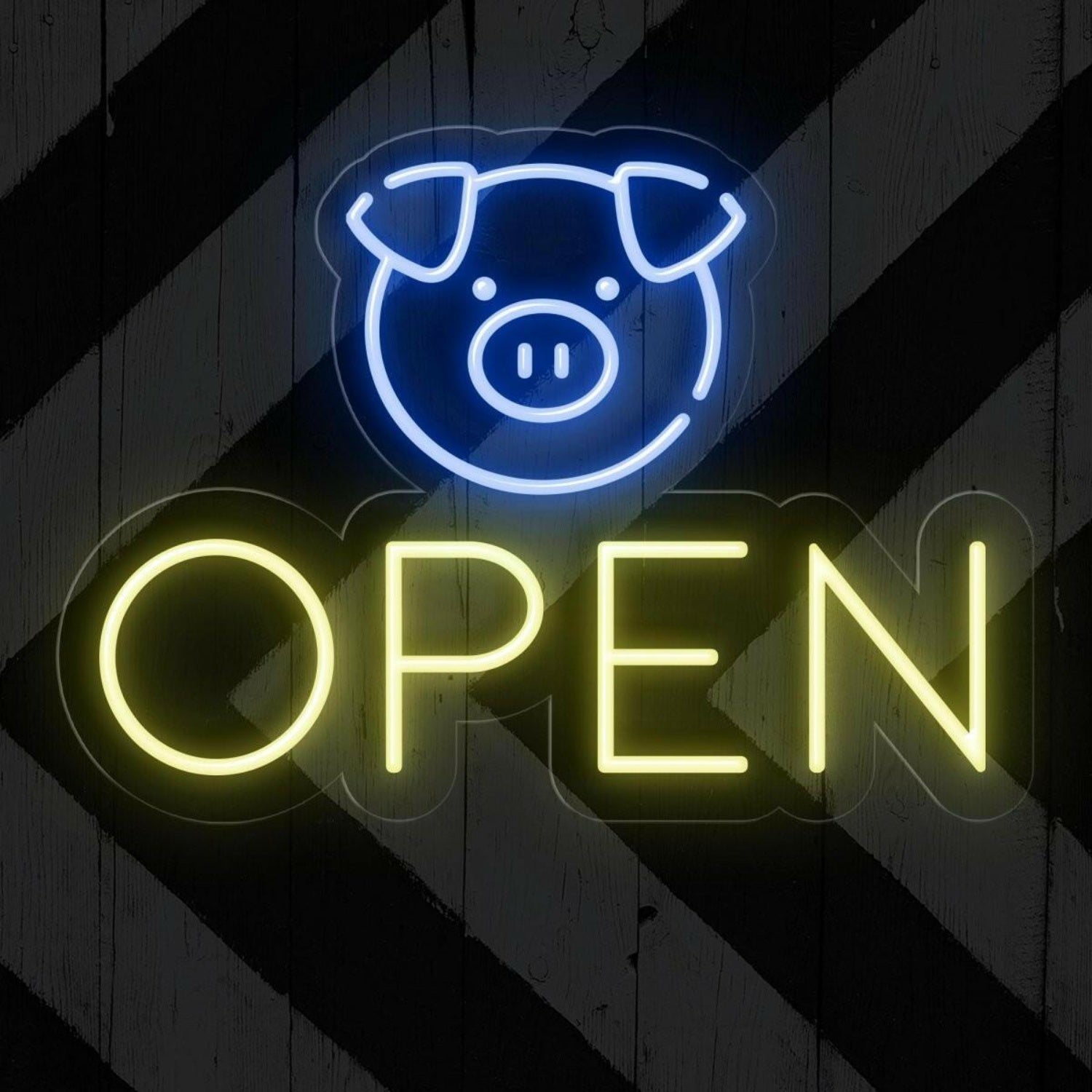 Cute Pig Face Open Sign Led Neon Light For Shop Store Decor | Shineneon