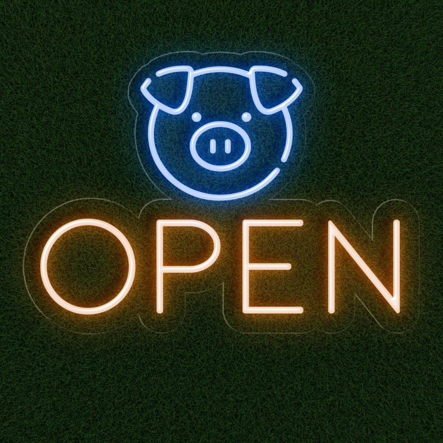 Cute Pig Face Open Sign Led Neon Light For Shop Store Decor | Shineneon