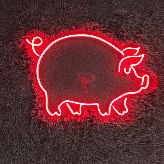 Cute Pig Led Sign