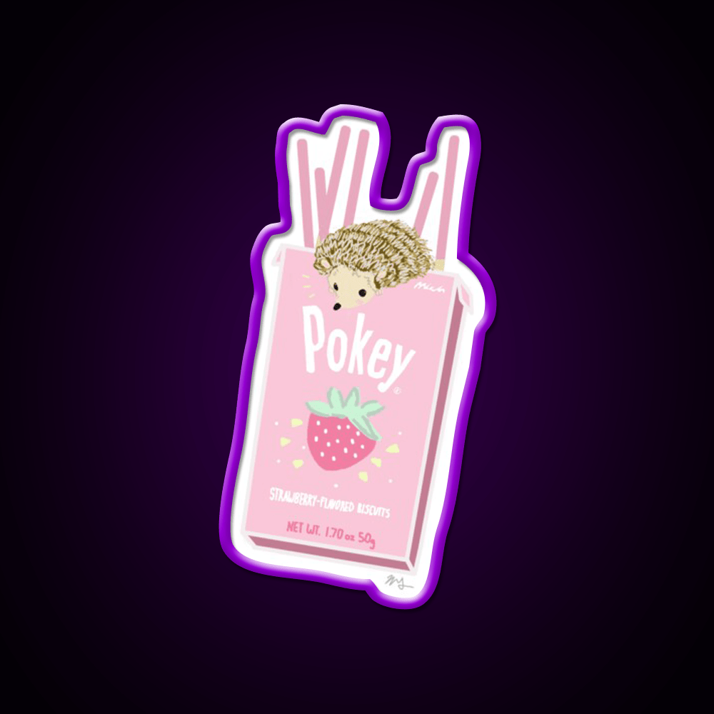 Cute Pink Pocky Pine Snack Food Led Neon Sign Rgb Color - Shineneon