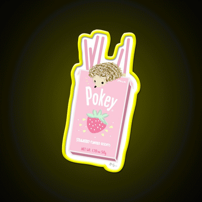 Cute Pink Pocky Pine Snack Food Led Neon Sign Rgb Color - Custom LED neon sign front view