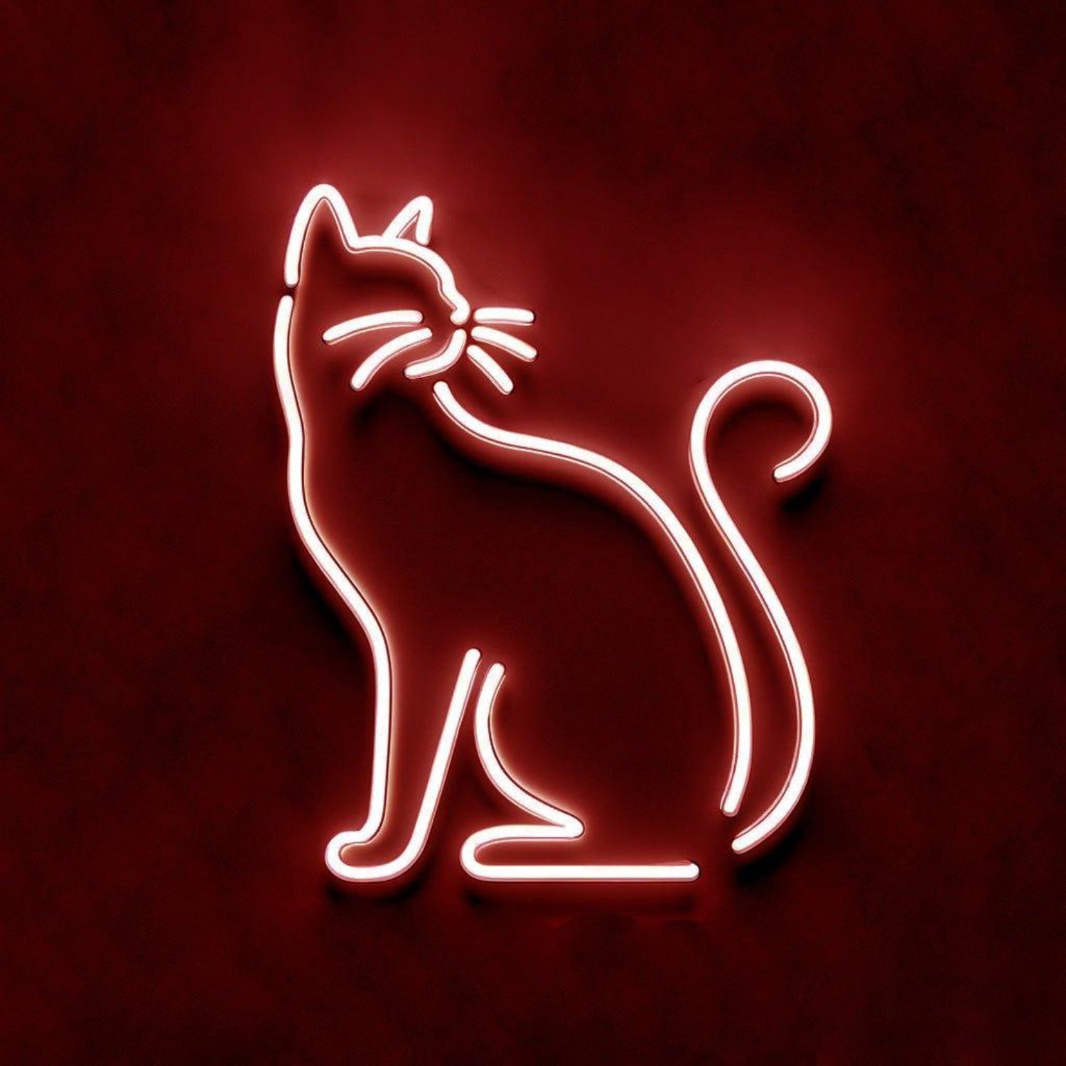 Cute Pink Sitting Cat Led Neon Sign For Bedroom Cafe Pet Shop Decor | Shineneon