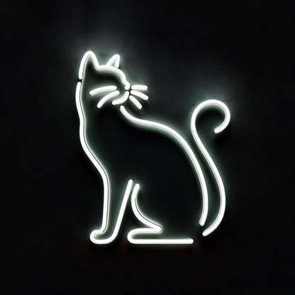 Cute Pink Sitting Cat Led Neon Sign For Bedroom Cafe Pet Shop Decor | Shineneon