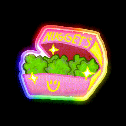 Cute Pink Weed Nuggets Fast Food Led Neon Sign For Burger Place Rgb Color - LED neon sign close-up detail