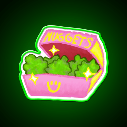 Cute Pink Weed Nuggets Fast Food Led Neon Sign For Burger Place Rgb Color - Shineneon