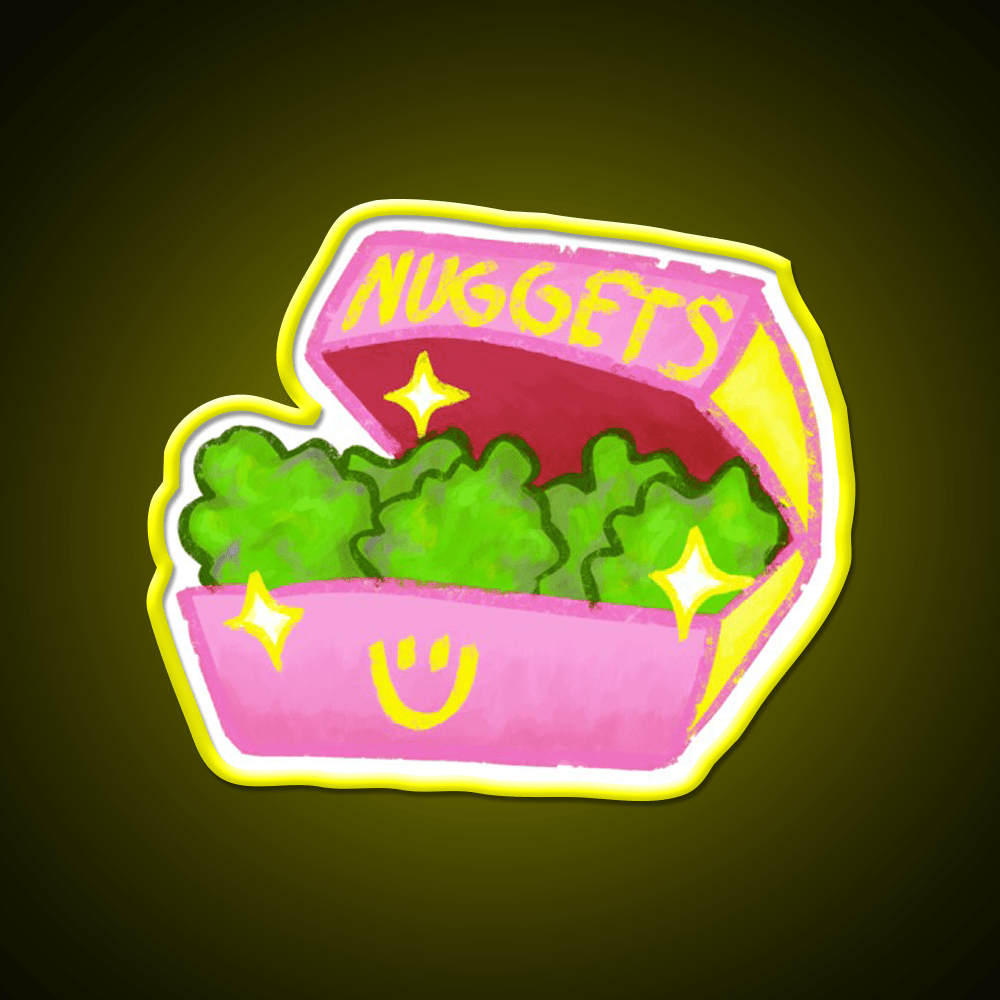 Cute Pink Weed Nuggets Fast Food Led Neon Sign For Burger Place Rgb Color - Shineneon