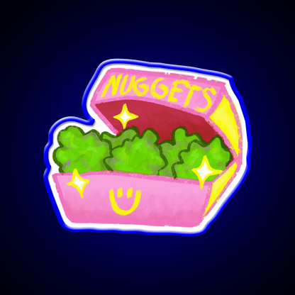 Cute Pink Weed Nuggets Snack Food Led Neon Sign Rgb Color - Shineneon