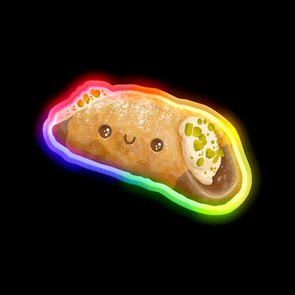 Cute Pistachio Cannoli Snack Food Led Neon Sign Rgb Color - LED neon sign close-up detail
