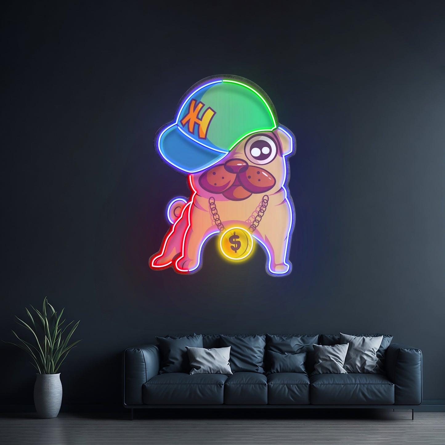 Cute Pug Led Neon Sign Light Custom Led Signs