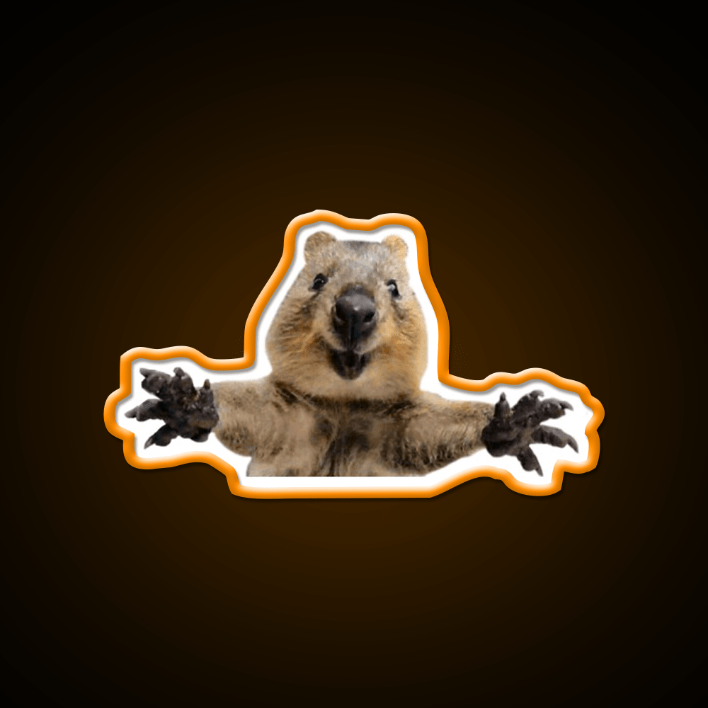 Cute Quokka Hug Welcome Led Neon Sign Open Sign Rgb Color - Shineneon