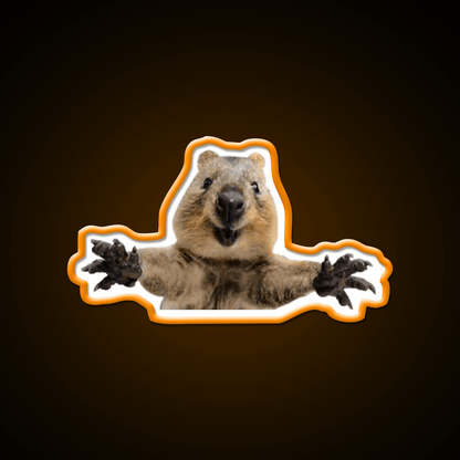 Cute Quokka Hug Welcome Led Neon Sign Open Sign Rgb Color - Shineneon