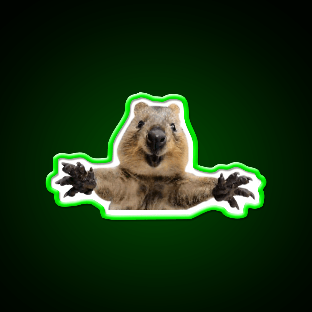 Cute Quokka Hug Welcome Led Neon Sign Open Sign Rgb Color - Shineneon