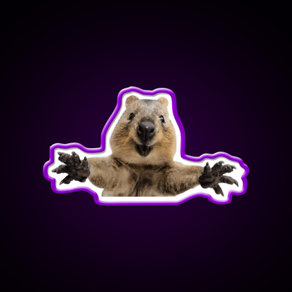 Cute Quokka Hug Welcome Led Neon Sign Open Sign Rgb Color - Shineneon