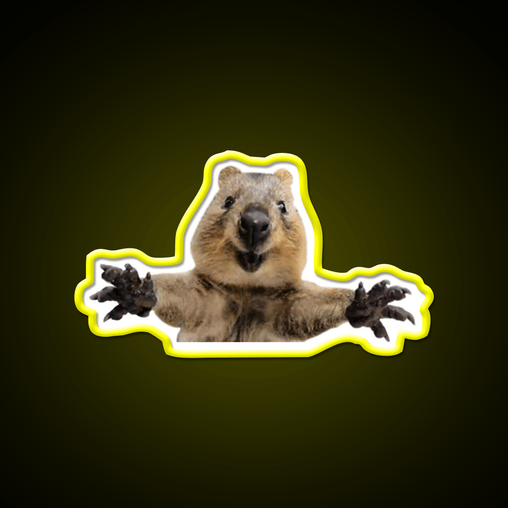 Cute Quokka Hug Welcome Led Neon Sign Open Sign Rgb Color - Shineneon