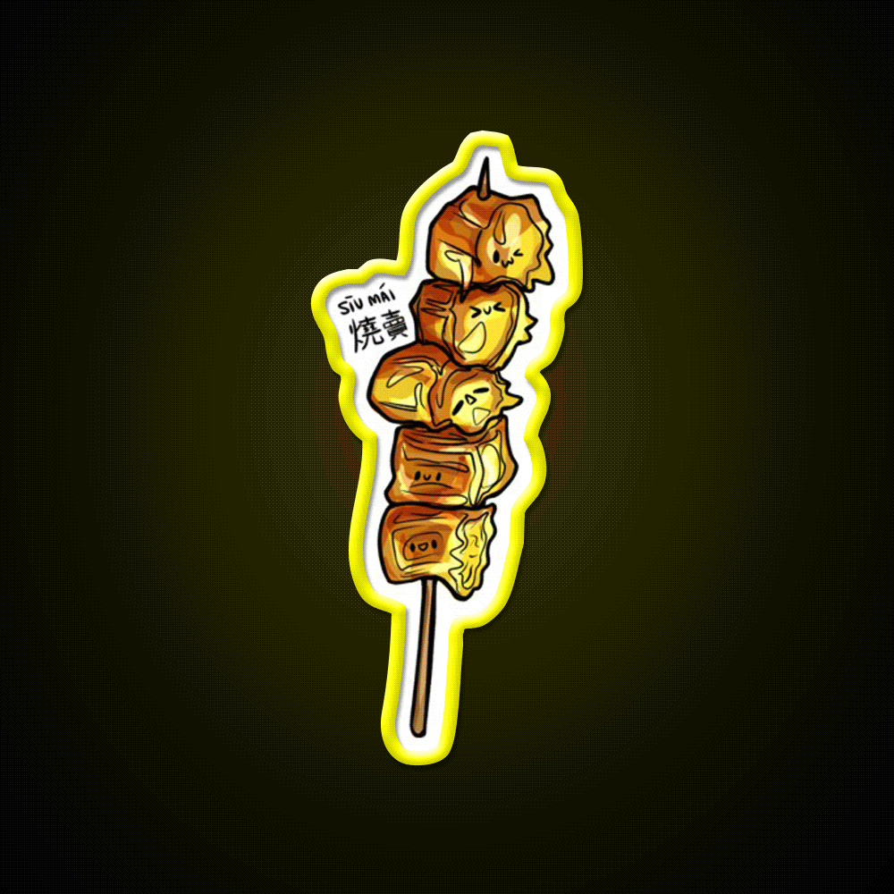 Cute Siu Mai Led Neon Sign Chinese Food Rgb Color