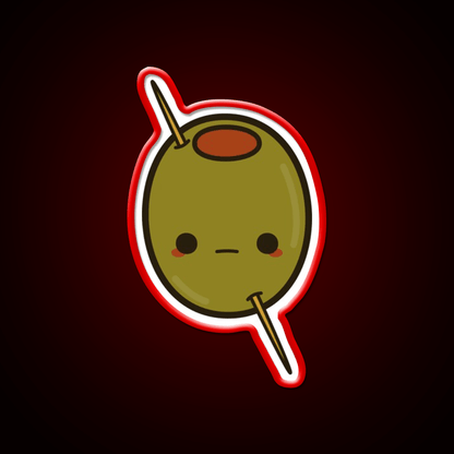 Cute Skewered Olive Snack Food Led Neon Sign Rgb Color - Shineneon