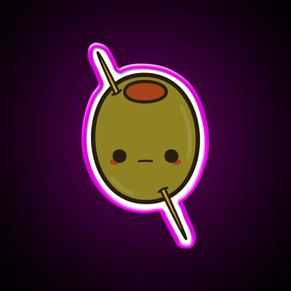 Cute Skewered Olive Snack Food Led Neon Sign Rgb Color - Shineneon