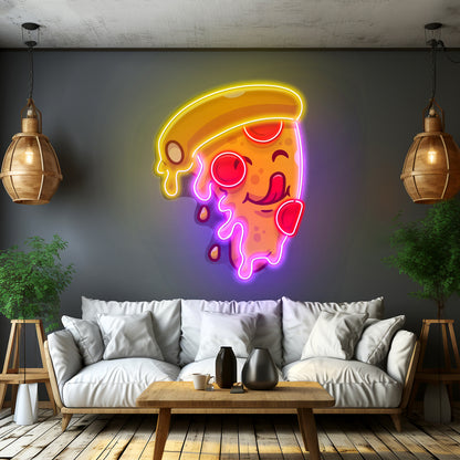 Cute Slice Pizza Led Neon Sign Light Custom Led Signs