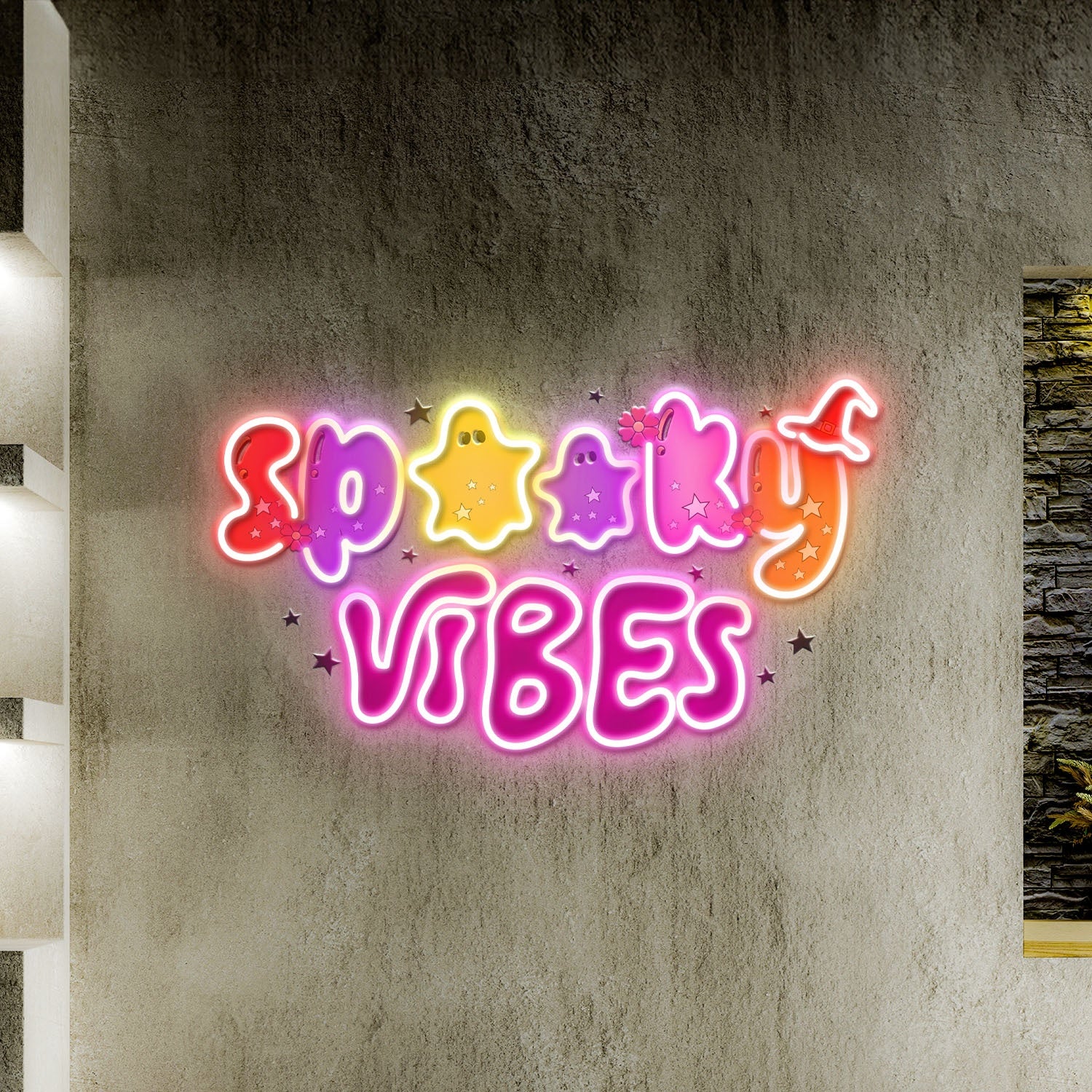 Cute Spooky Vibes Halloween Acrylic Led Neon Sign | Shineneon