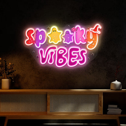 Cute Spooky Vibes Halloween Acrylic Led Neon Sign | Shineneon